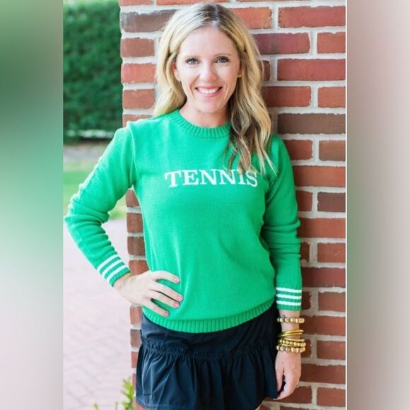 The Bubble Tennis Sweater Green white size M - Picture 1 of 10